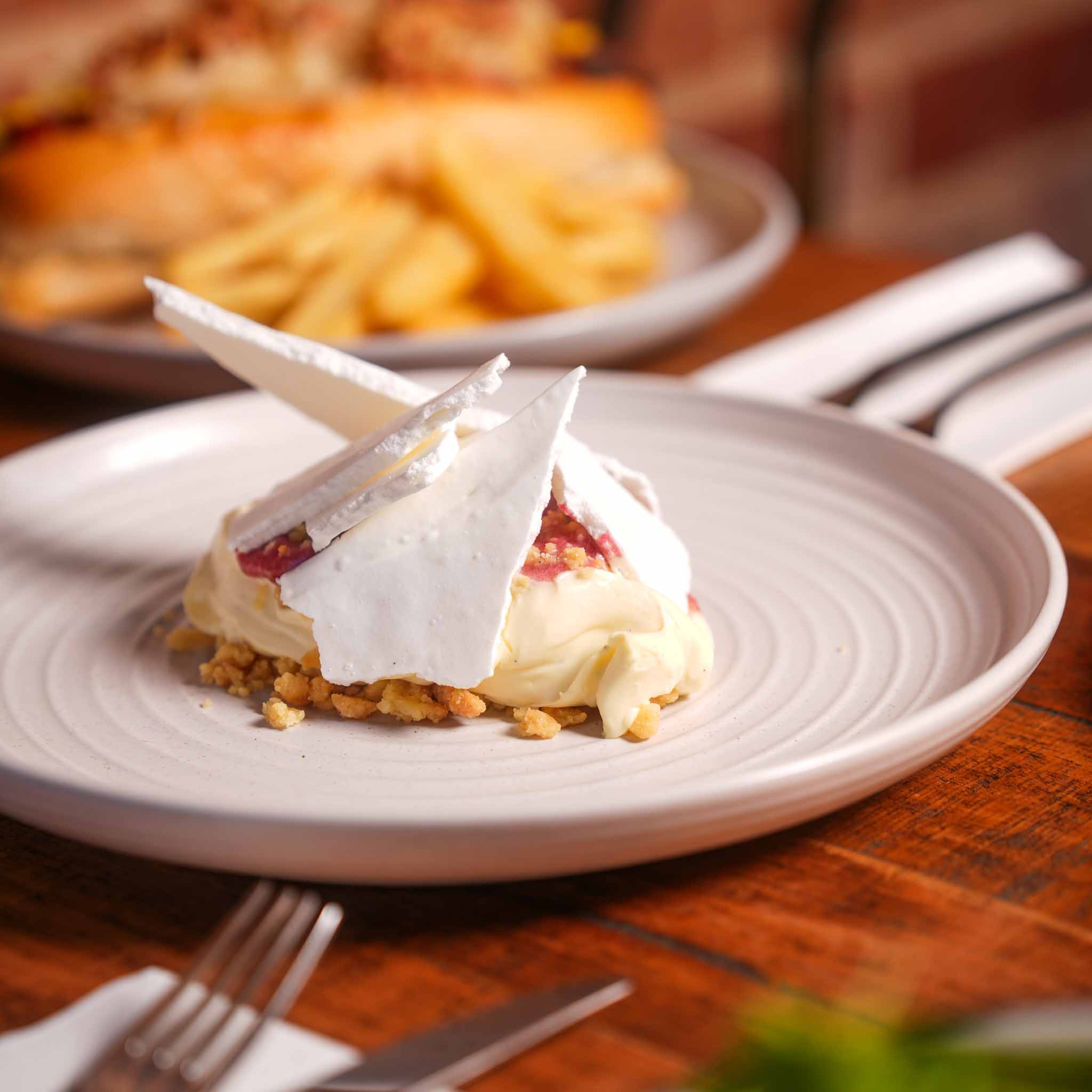 Murray's Cheesecake Mess | Cheesecake, Shortbread Crumble, Strawberry Curd And Crisp Meringue Shards | $16.80